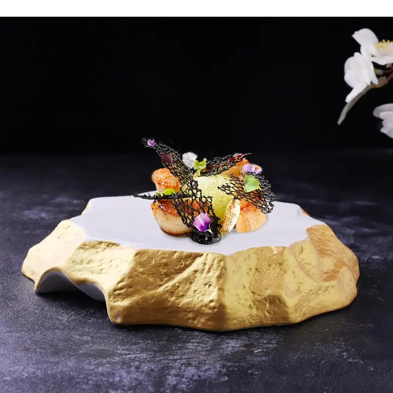 

Ceramic Pasta Steak Plates Dinner Plate Sushi Dishes Restaurant Irregular Shape Specialty Tableware Snack Desserts Tray