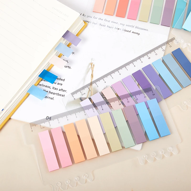 200 Pcs Multicolor Klebrigen Index Tabs Streifen Index Tabs Beschreibbare Seite Haftnotizen Mit Lineal Für Seite Kennzeichnung Klassifizieren Datei