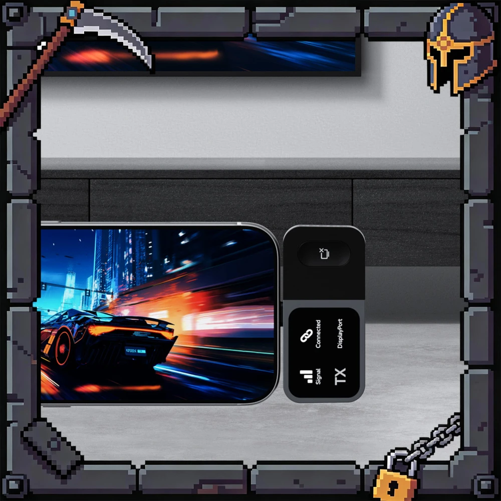 Hagibis GA10 Wireless Display Transmitter USB-C Screen Casting One-Button Disconnect Reconnect Requires Receiver Not Included