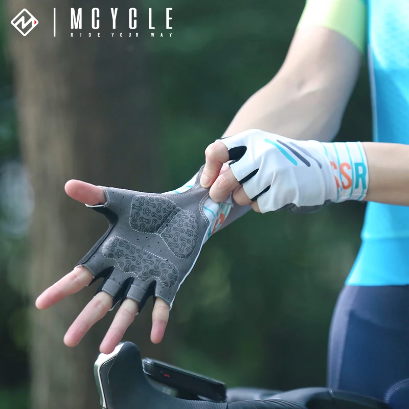 Mcycle High Quality Half Finger Cashmere Gel Cycling Gloves Half Finger Motorcycle Gloves for Men Mountain Bicycle Bike Gloves