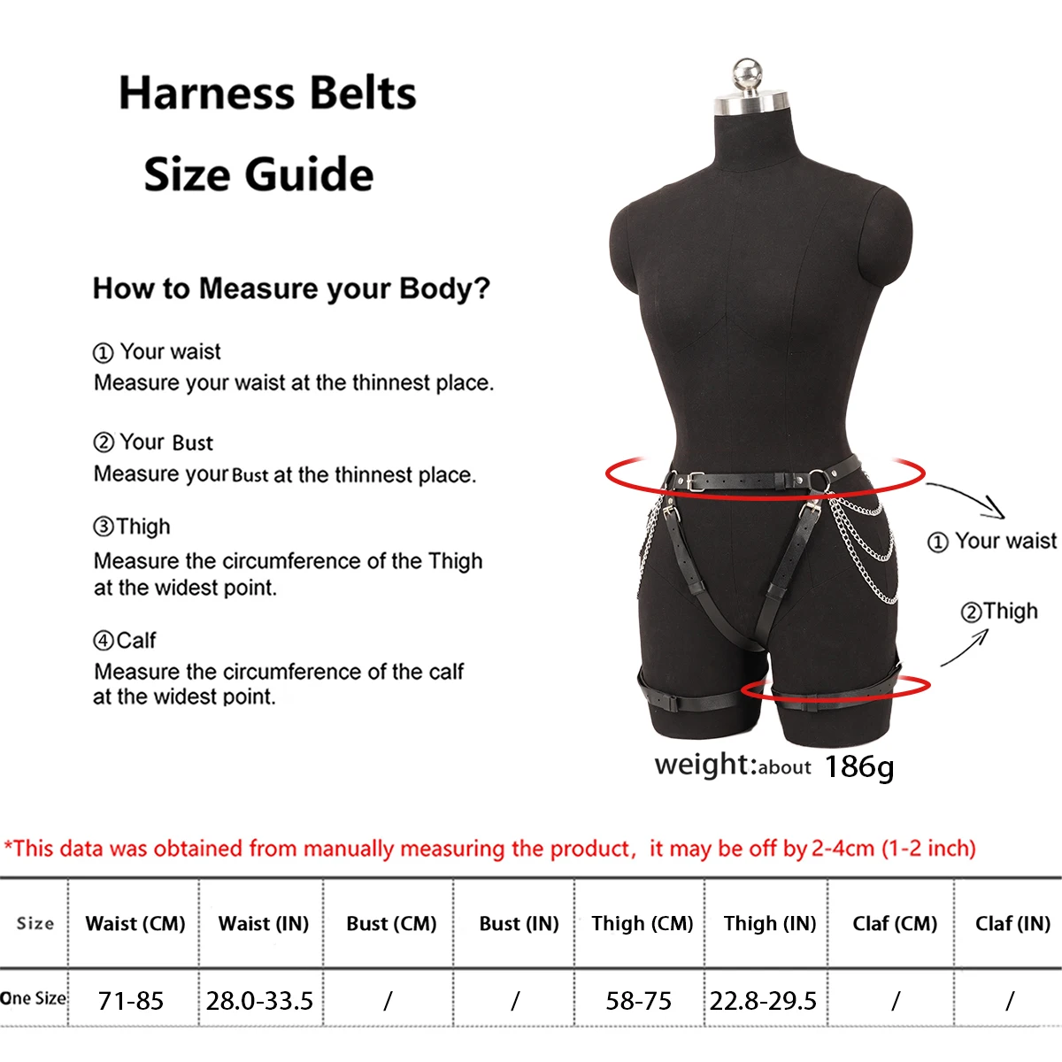 المرأة القوطية بو الجلود حزام سلسلة الرباط القوطية حزام الفخذ حزام العصابات