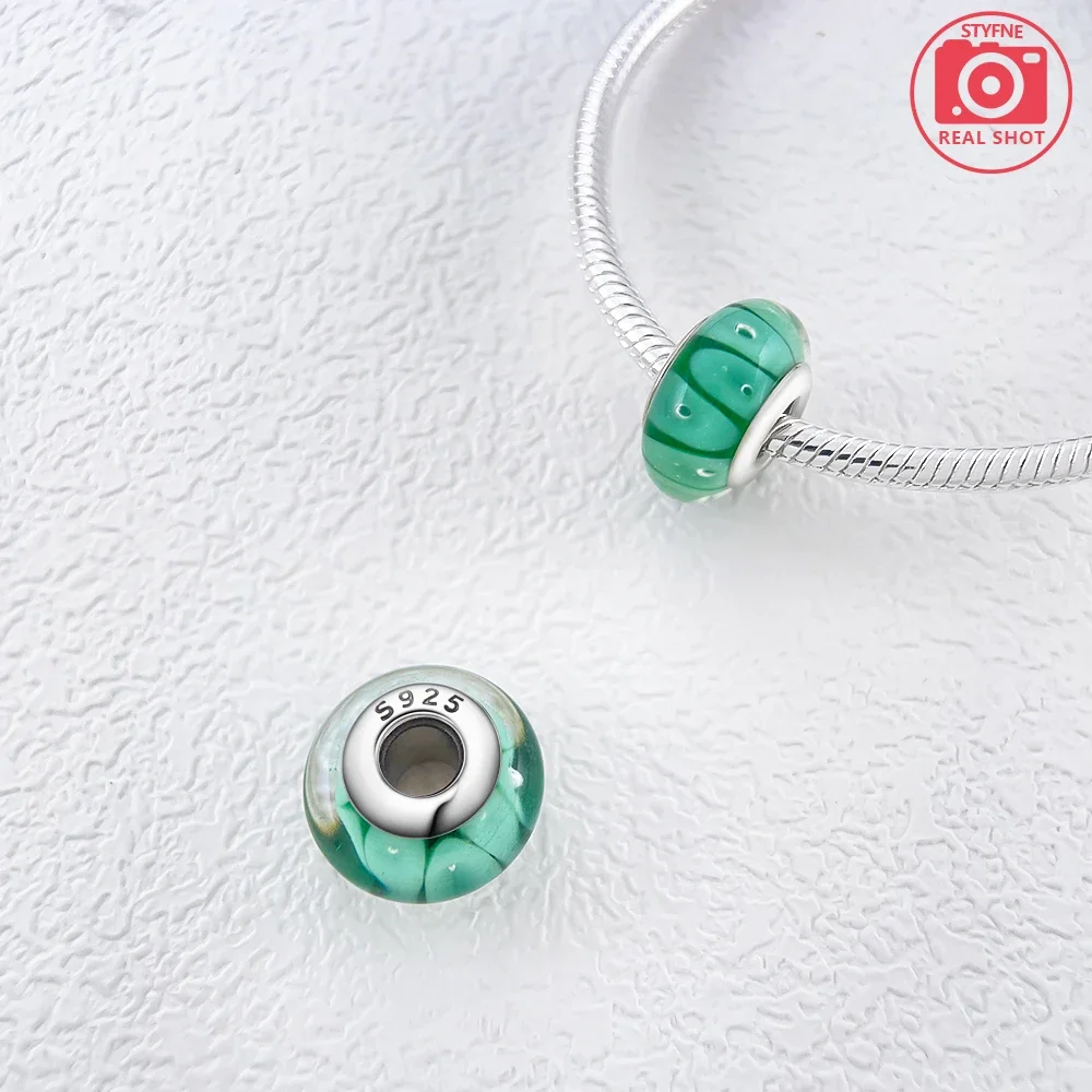 Exquisite 925 Silver Plated Multiple Colors Murano Beads Bubble Glass Charms for Women Fit Original Bracelet Jewelry Making Gift