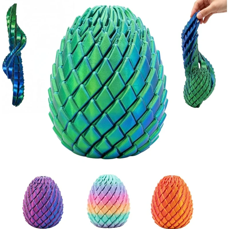 3D Printed Fidget Toy, Twisty Slippery Egg Stress Relief Sensory Desk Toy for Adults and ADHD, Focus Anxiety Relief Pocket Toy