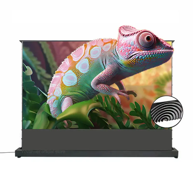 NEW Fresnel Electric Pop-up/Floor Rising Projector Screen Anti-Light Motorized Tab Tension Projection Curtain 8K 3D Home Theater