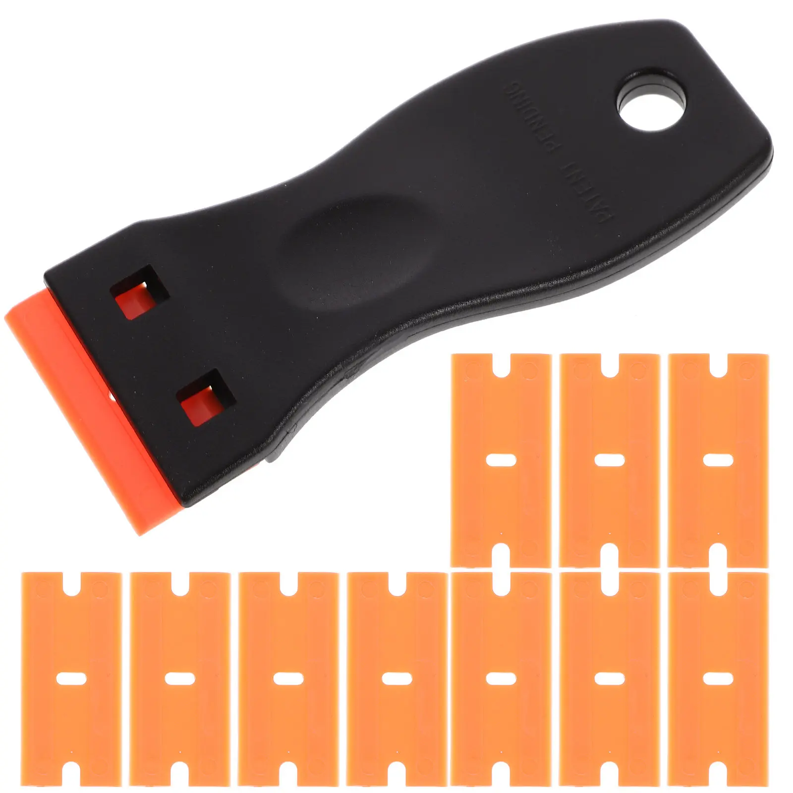 

Набор пластиковых скребков с клейким покрытием и сменными лезвиями для удаления оконной пленки, этикеток, наклеек и остатков герметика