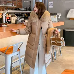 Parkas Warm Casual Parka Jacket 2025 New Winter Coat Women Long Jackets Fur Collar Lining Thick Black Snow Outwear Female