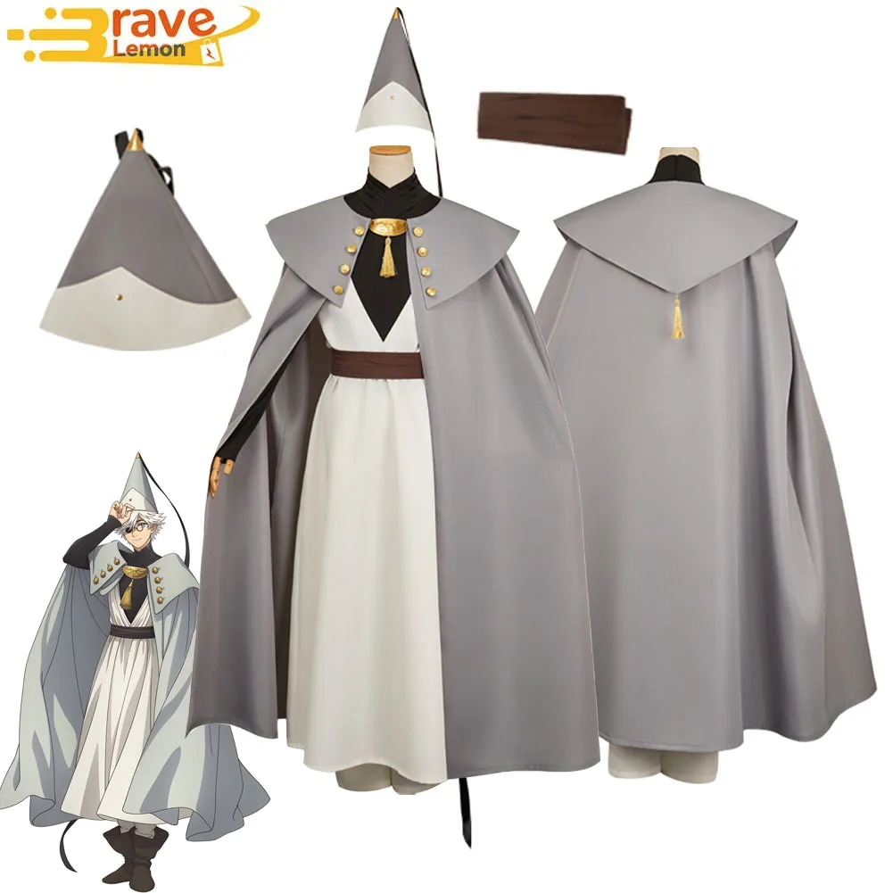 

Qifrey Cosplay Men Fantasy Cloak Hat Clothing Costume Anime Magic Workshop of Pointed Hat Disguise Halloween Carnival Party Suit