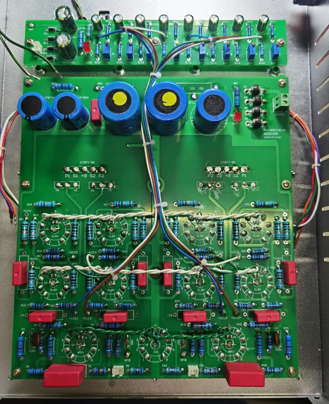 Huaji Elektronische Buis Buizenversterker ECF82 + 6AQ5 Drie Parallelle Push-Pull Buizenversterker 2*28W Power versterker Pcb Printplaat