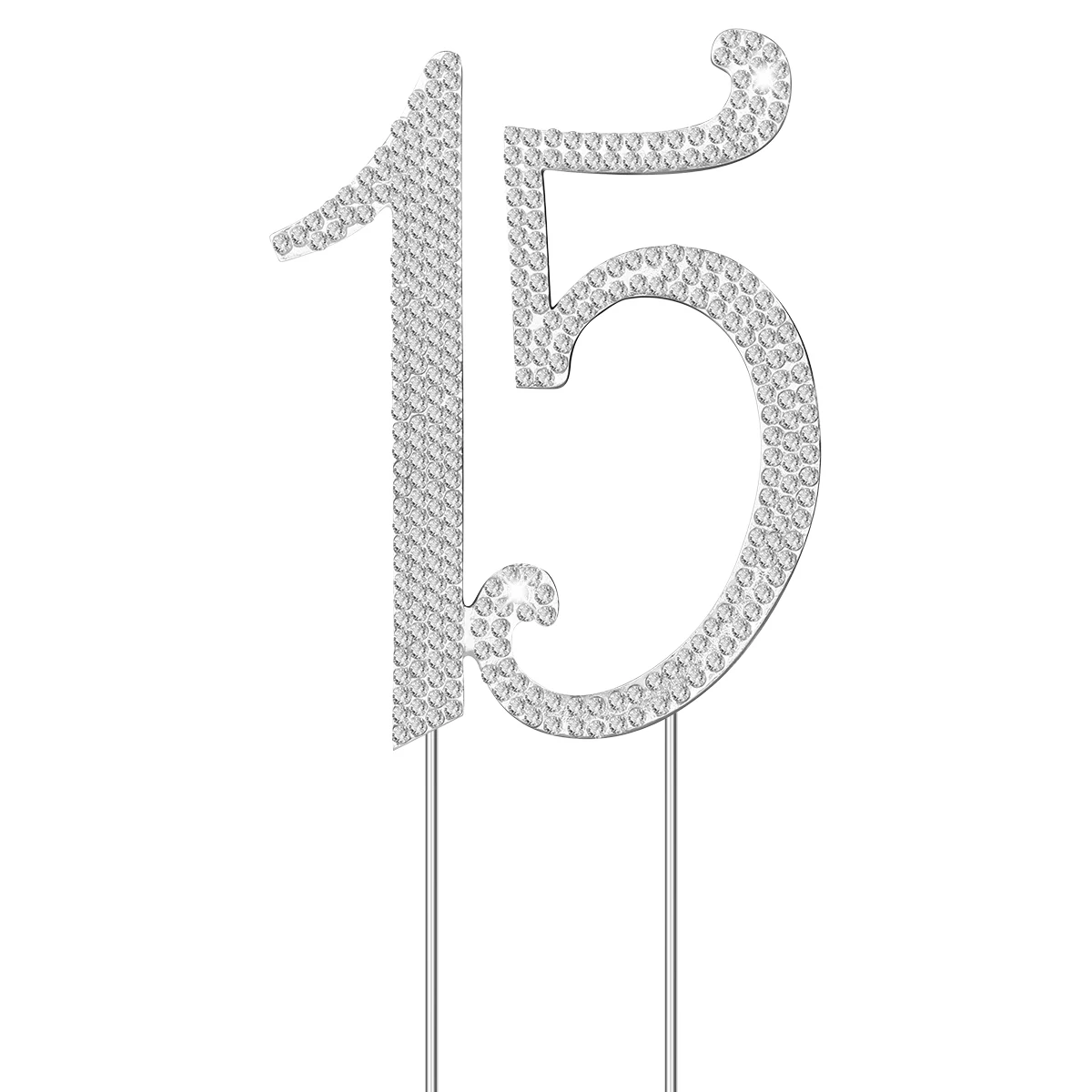 

Rhinestone Cake Number Insert Birthday Anniversary Party Supplies Decorations Reusable Birthday Cake Topper Alloy