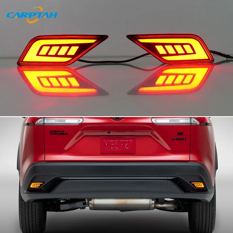 Car LED Rear Bumper Lamps For Toyota Corolla Cross 2023 2024 Brake Light Turn Signal Backup Reflector Lamp Reverse Fog Taillight