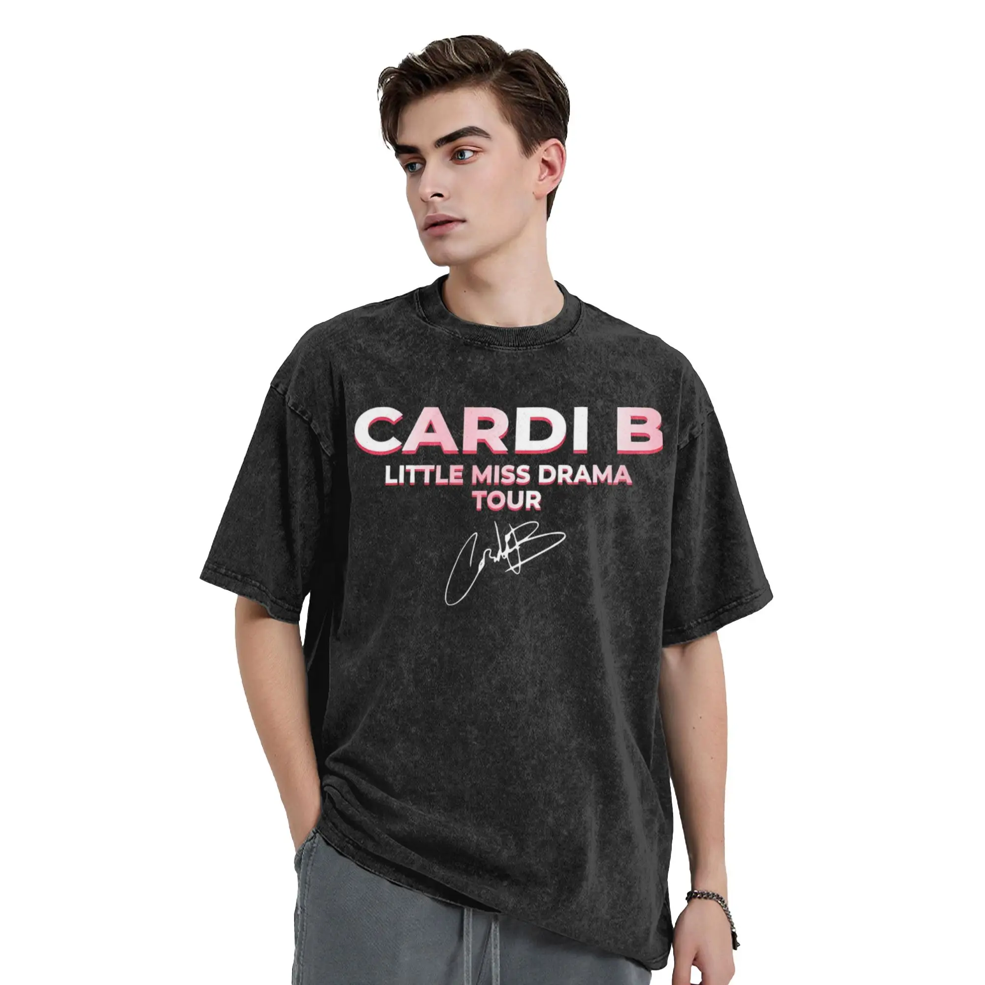 Cardi B Little Miss Drama Tour 2026  T-Shirt Summer  Funny T-Shirts Novelty Tee Shirt For Man Short-Sleeve Custom DIY Clothing