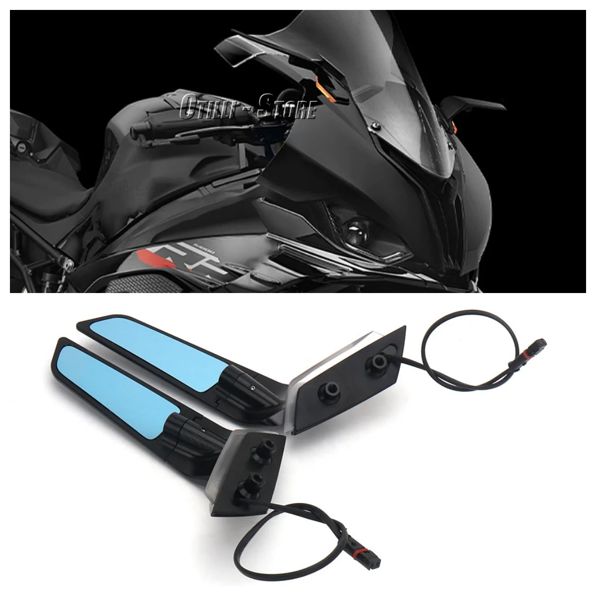 Accesorios para motocicleta espejo retrovisor ajustable con luz LED para BMW S1000 RR S 1000 RR S1000RR s1000rr 2019-2023