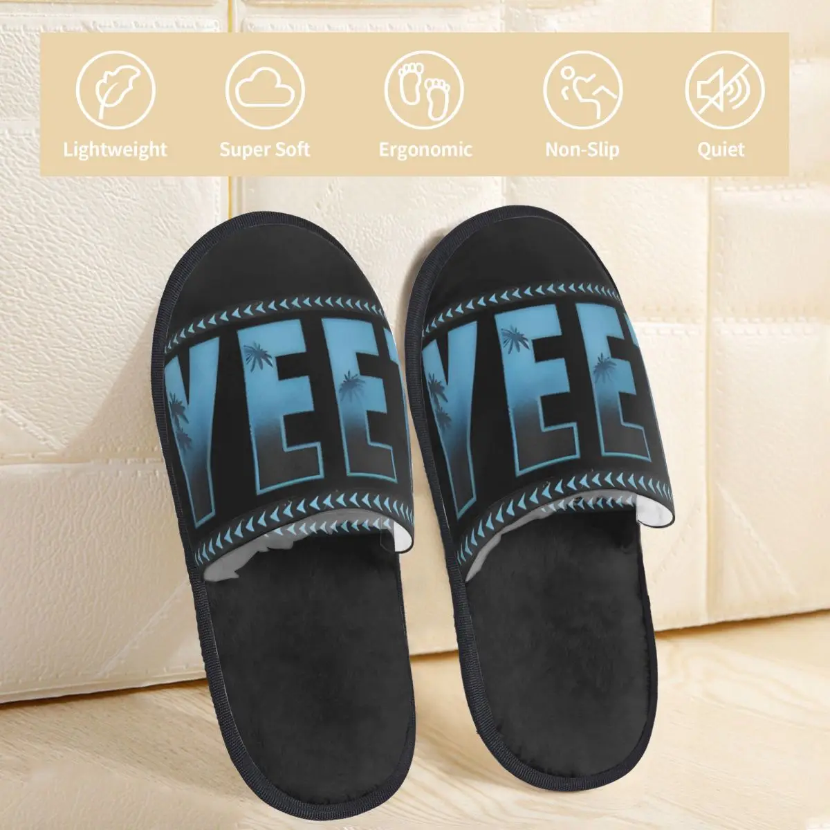 Yeet Jey Uso Bedroom Slippers with Memory Foam Slipper Gift for Unisex House Shoes with Anti-Skid Sole