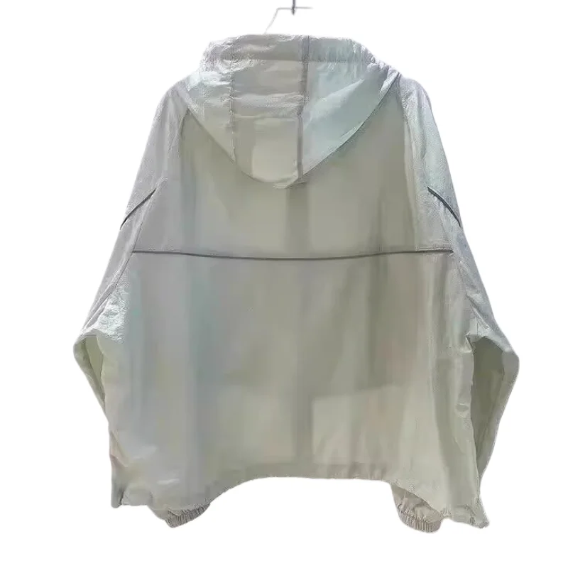 Kühlendes Sonnenschutz-Shirt für Damen – Neues, locker sitzendes, vielseitiges, atmungsaktives, dünnes Sonnenschutzkleidungsstück mit Kapuze für den Sommer – Detail 12
