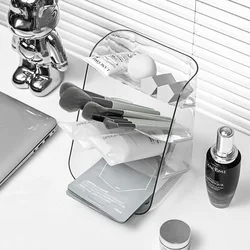 Desktop Student Pen Holder Stationery Storage Box Transparent Diagonal Insertion Storage Rack Bathroom Dressing Table Storage