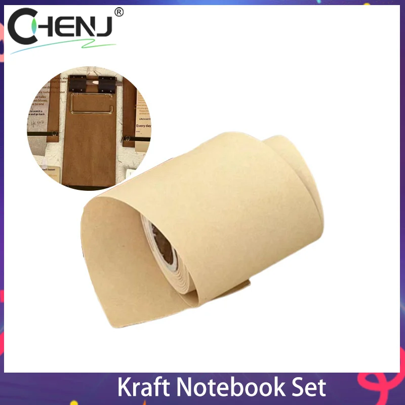 

1Pcs Refillable Kraft Paper Roll Kraft Notebook Set Hanging Writing Pad To-Do Lists Handmade Retro Vintage Clipboard DIY Crafts