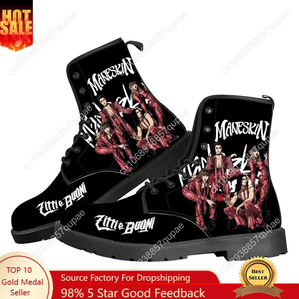 

Rock Band Maneskin Casual Boots Hip Hop Rock Mens Womens Teenager Shoes Fashion 3D Boot Outdoor High Quality Customize Made Shoe