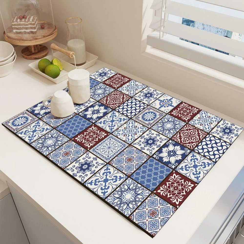 Retro Bohemian Pattern Diatom  - Bar Mat Rubber ulasan dan harga