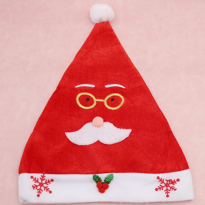 (1 Piece/bag) 28cm Oversized Soft Skin Friendly Red Gold Velvet Christmas Children's Hat New Year Room Decoration DIY