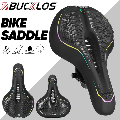 Imagen 1 del producto BUCKLOS MTB sillín con absorción de impacto sillín de bicicleta ergonómico suave impermeable cómodo sillín de bicicleta de montaña piezas de bicicleta