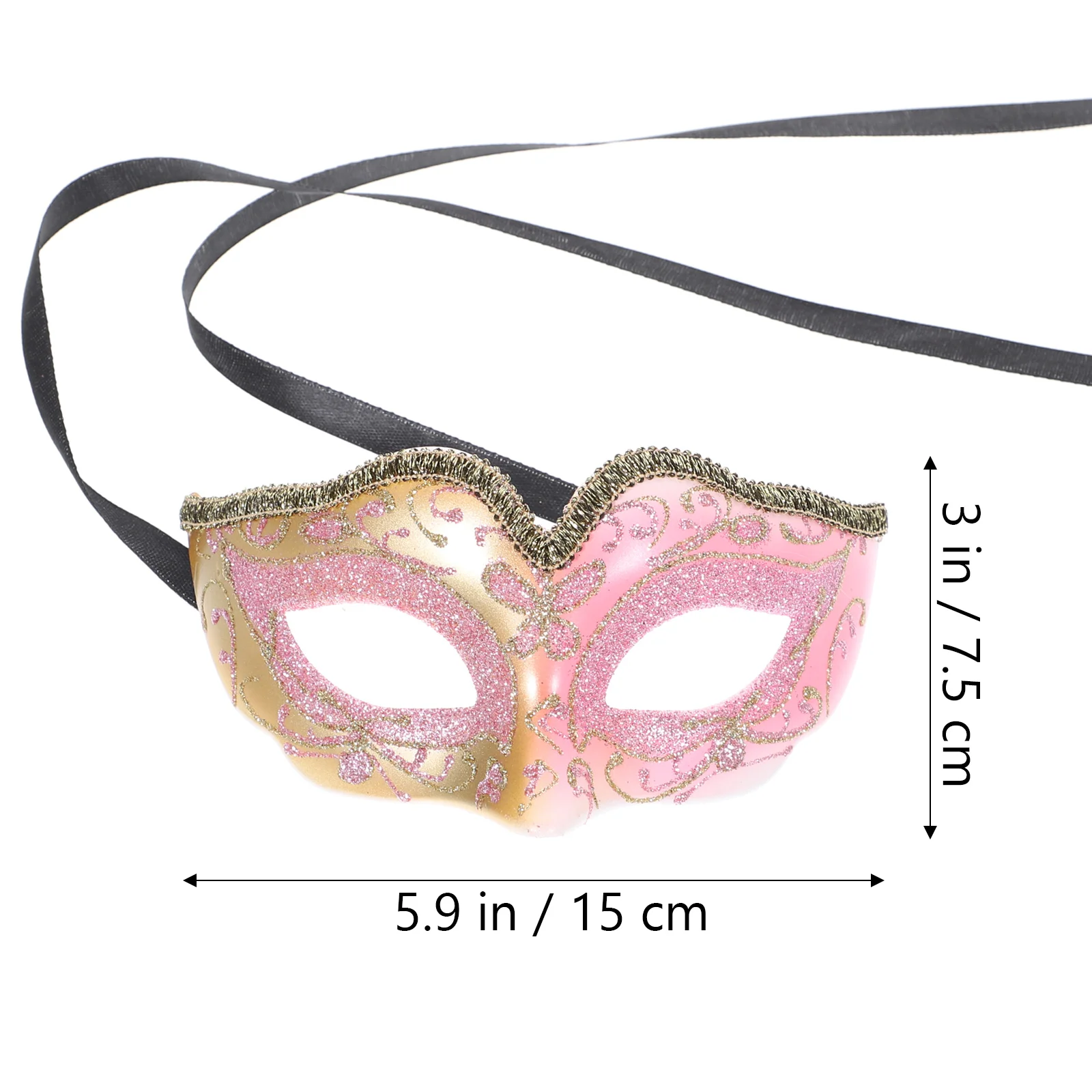 Couple Costumes Children's Half Face Mask Decorative Halloween Luxurious Masquerade for Kids Creative Festival Pink