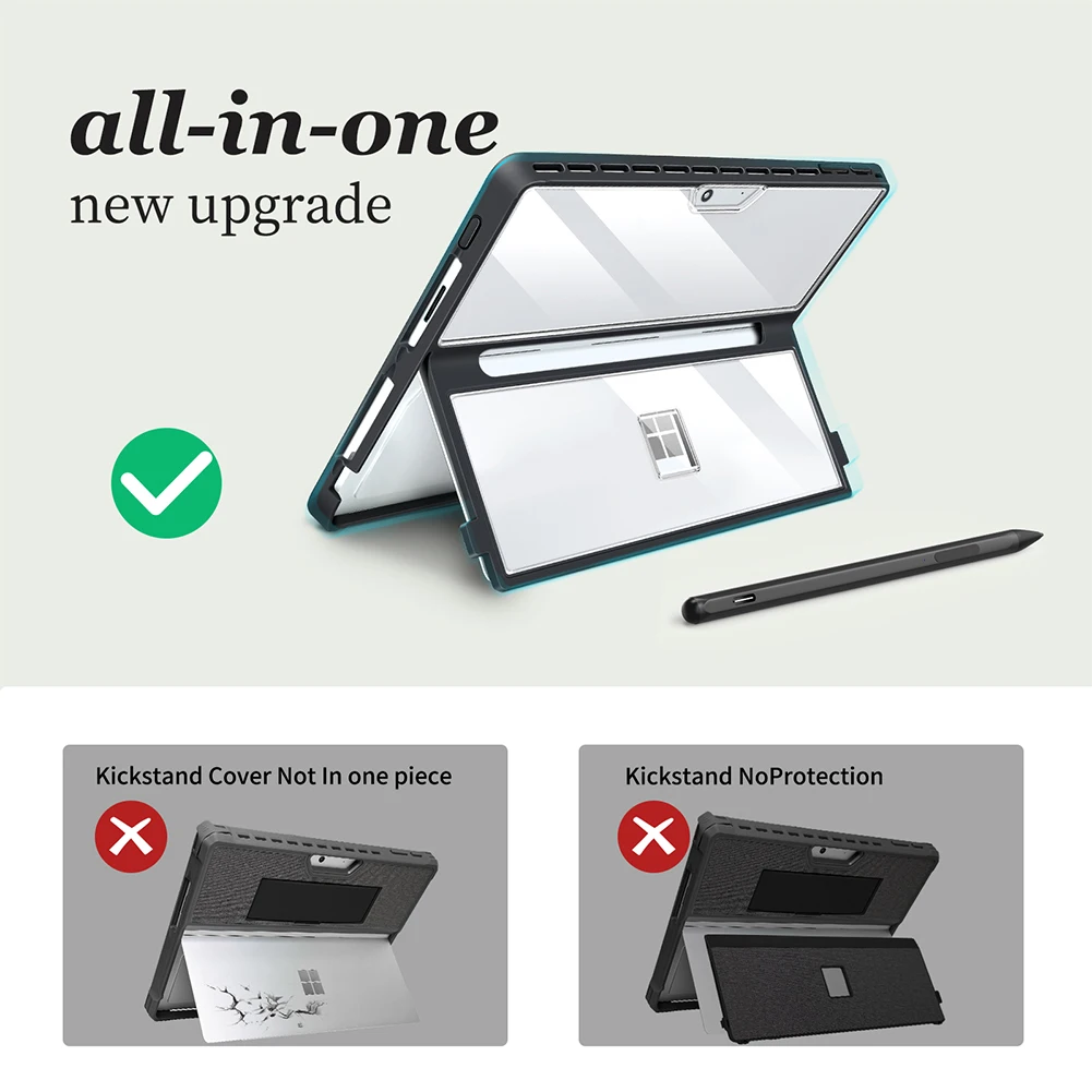 Funda para Microsoft Surface Pro 11/10/9/8 13 pulgadas cubierta protectora resistente a prueba de golpes Compatible con teclado tipo cubierta