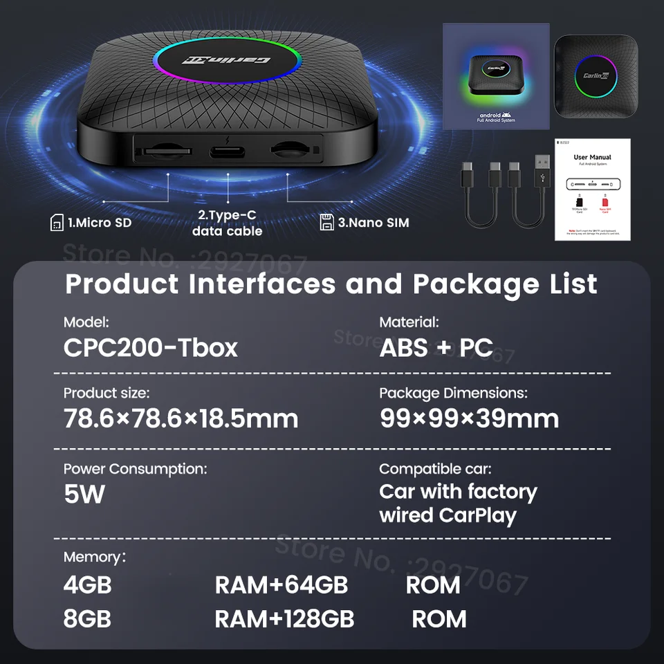 Carlinkit CarPlay Ai Box Android 13 8GB+128GB