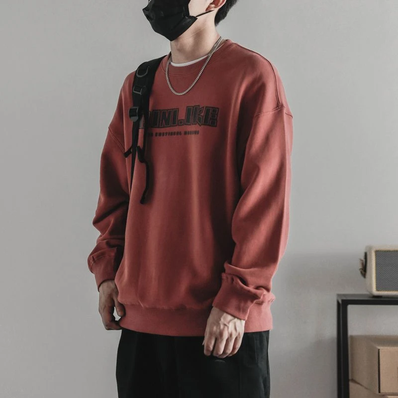 Sweatshirt for Men Print Letter Hoodieless Male Clothes Top Pullover S Korean Style Autumn Simple New in Welcome Deal Emo Cheap