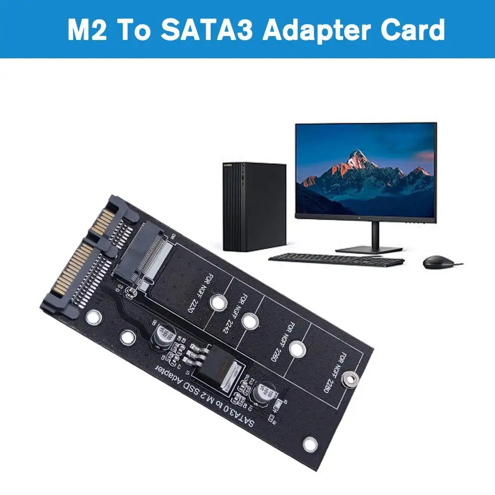 M2 To SATA3 Adapter Card High Efficiency SATA M2.SSD Convert Adapter Card SSD Upgraded SATA 6 Gbps NGFF Adapter