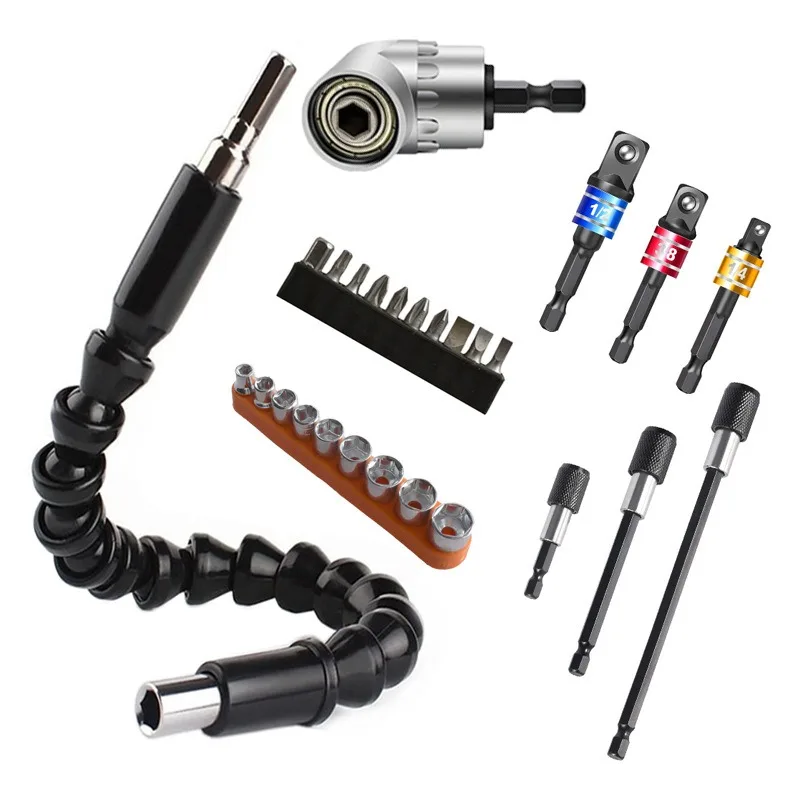 Screwdriver Corner Electric Universal Flexible Shaft Hexagonal Handle Wind Batch Head Sleeve Combination Tool Accessories