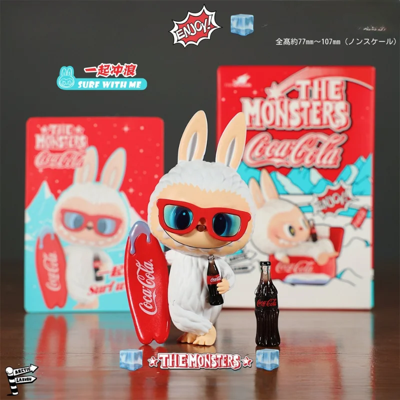 Genuine Labubu The Monsters Coca Cola Co-Branded Series Hand-Done Blind Box Cute Cartoon Model Decoration Fan Mystery Gift Box