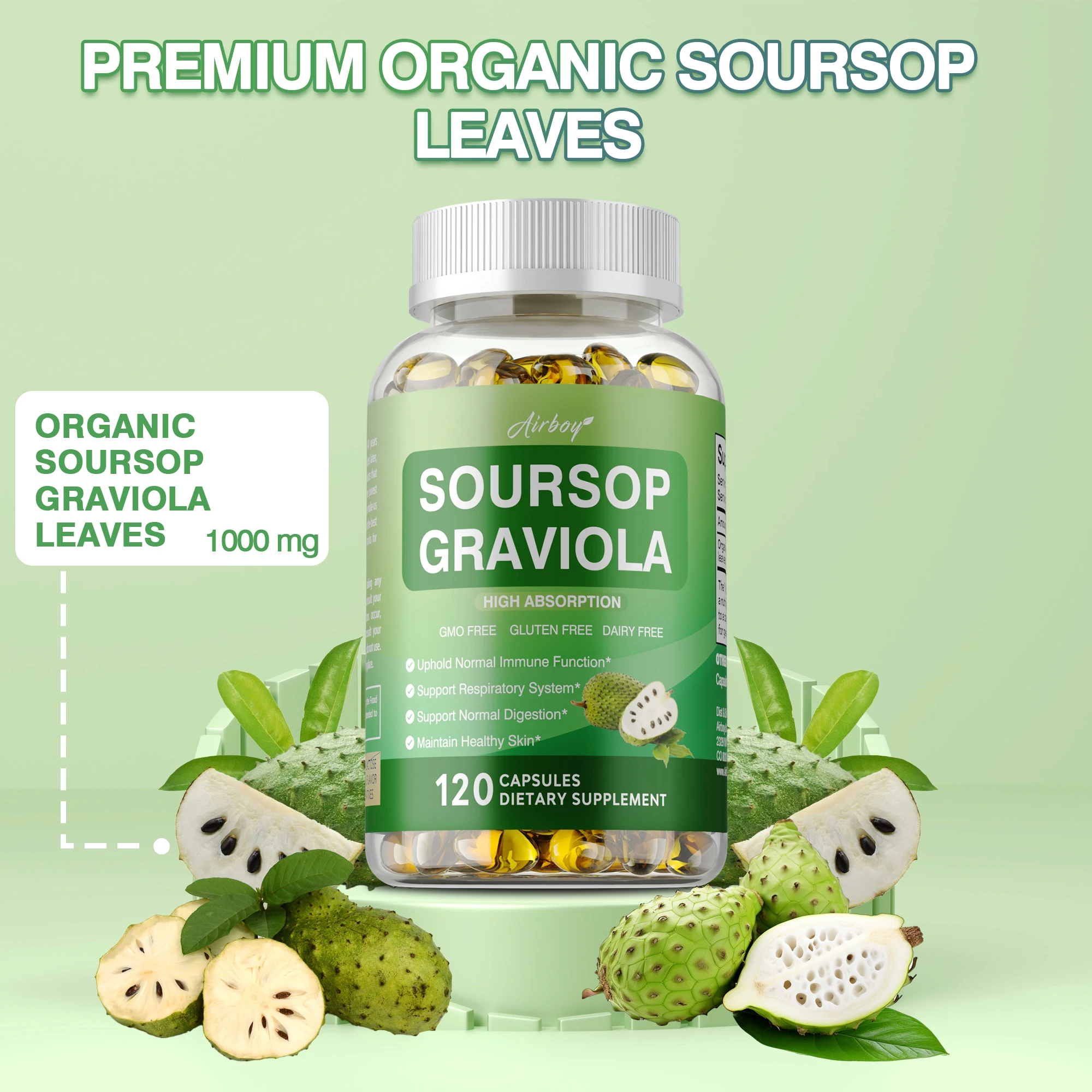 

Капсулы с гравиолой (сарсопом) - способствуют здоровому росту и функционированию клеток, улучшают настроение, снижают стресс, укрепляют иммунитет.