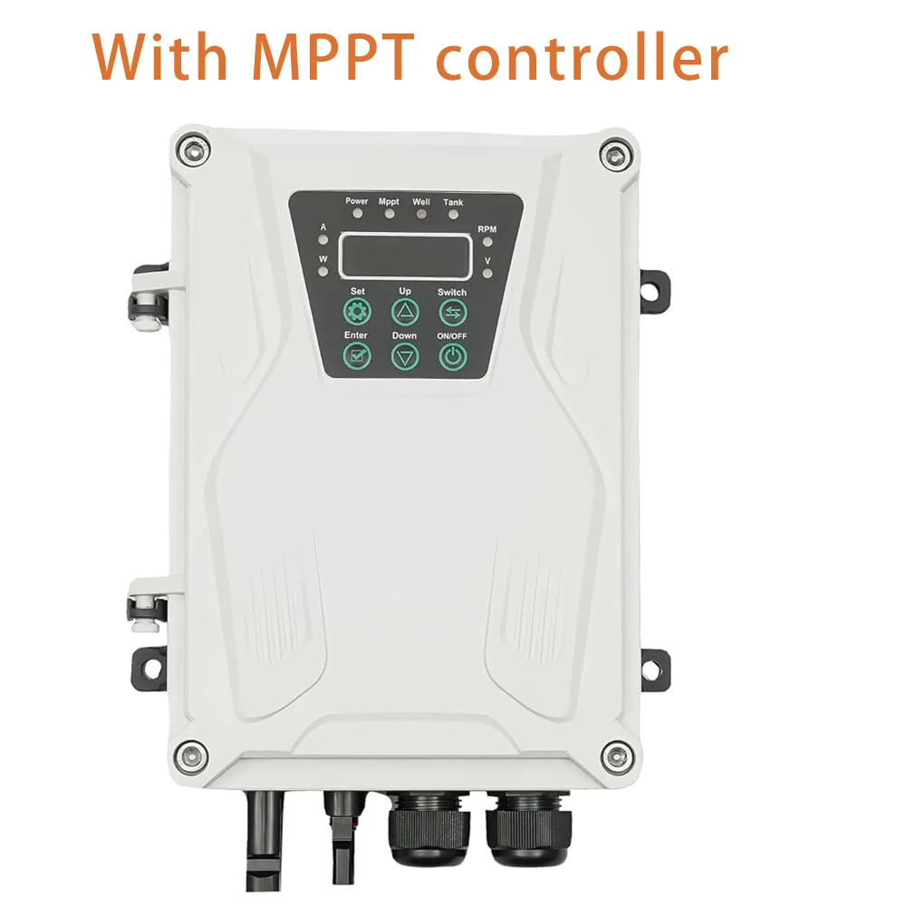 Imagem -05 - Bomba Solar Profunda do Poço do 750w 1000w 1200w Controlador do Mppt Bomba de Água Solar do Parafuso Caudal 2300l por h Aço Inoxidável