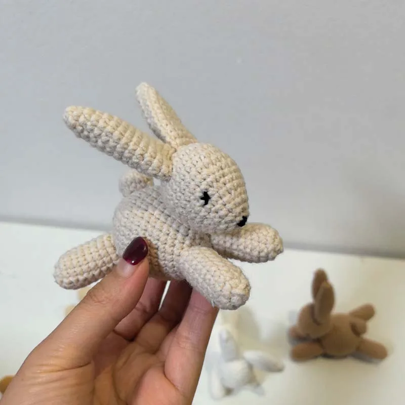 قطعة واحدة من زينة أرنب كروشيه رائعة، سرير أطفال متنقل وحضانة معلق على الحائط أرنب كروشيه، هدية ديكو منزلية ذاتية الصنع