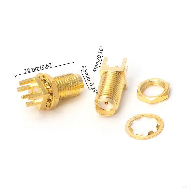 G6DD 10pcs نهاية لإطلاق PCB Mount Mount SMA الإناث جاك مستقيم RF Connector