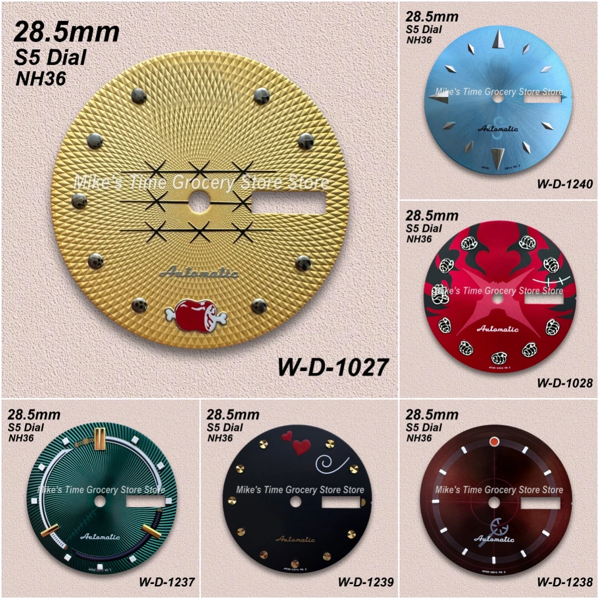 

28.5mm S5 Logo Cartoon Hat Dial Suitable for NH36/4R36 Movement High Quality Dual Calendar Watch Modification Accessories