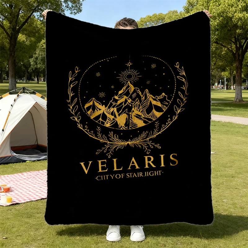 Court of Thorns and Roses Velaris Flannel Blanket, Night Court ACOTAR Flannel Blanket