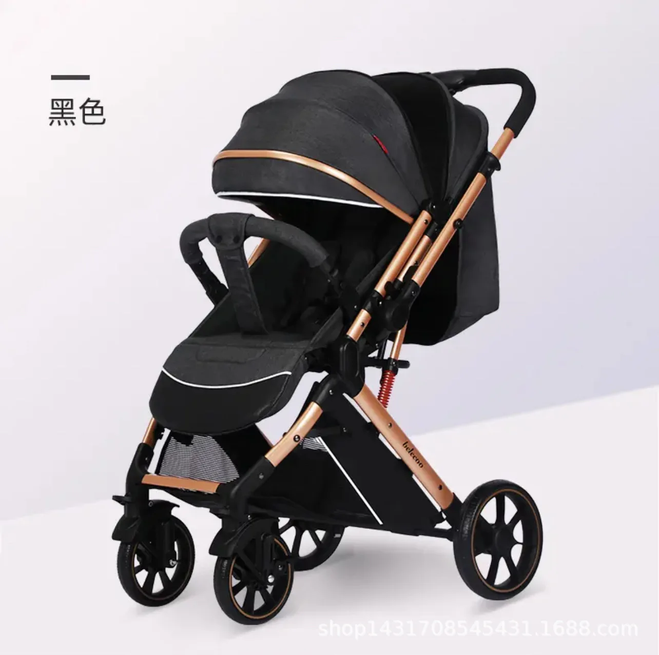 

Двунаправленная детская коляска с высоким пейзажем, складная детская коляска в один клик, может сидеть или лежать, амортизирующая детская коляска