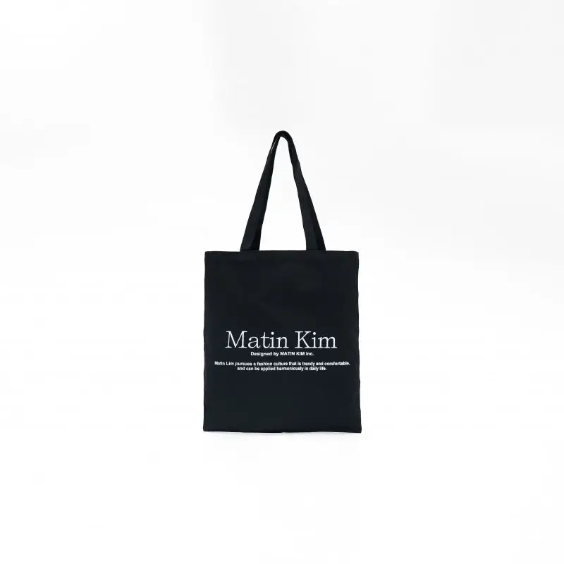 Matin Kim Letter Logo Canvas Shoulder Bag Pastel Color Versatile Tote Purse