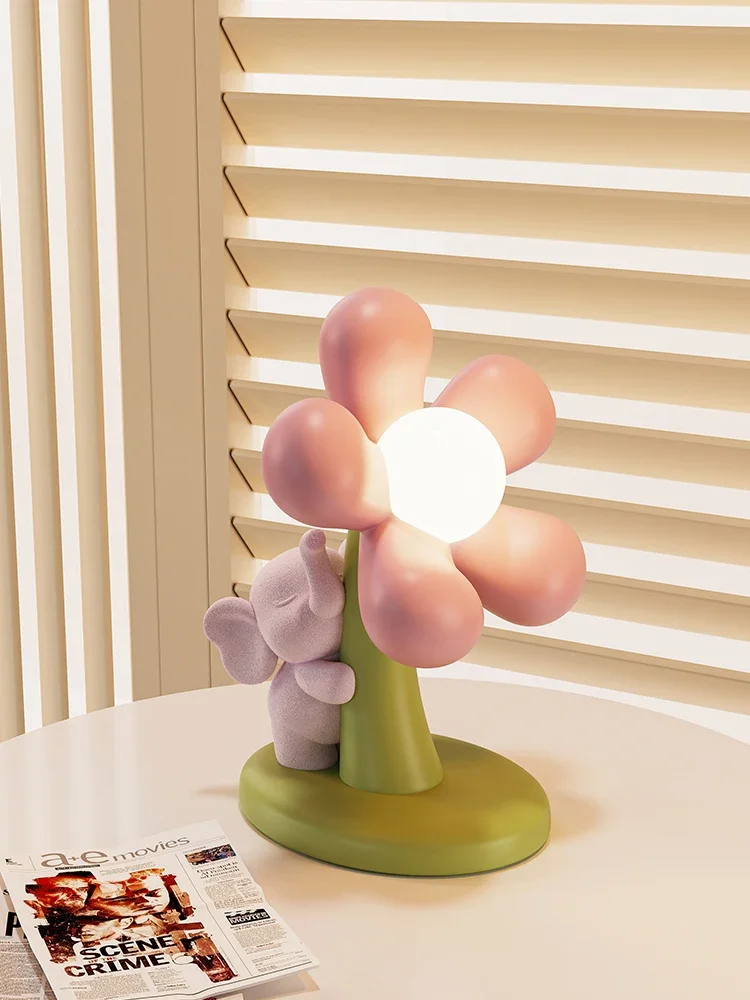 Creative flower night light children's room bedroom bedside lamp with sleep desk lamp cute girl birthday gift