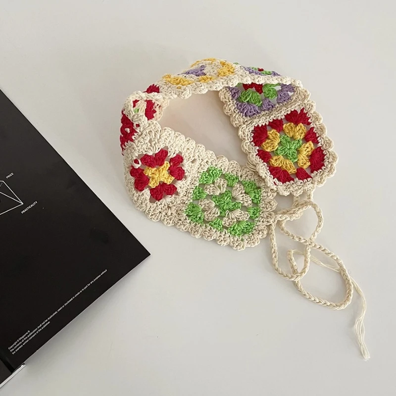 

Hand Woven Vintage Headband with Hollowed Out Lace for Spring and Summer Outdoor Headwear