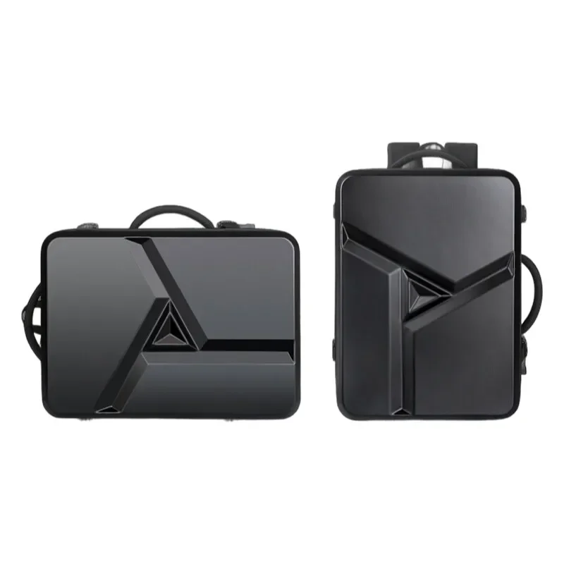 Men's 50L Expandable ABS Hard Shell Rucksack Water-Resistant 17” Laptop Bag Featuring USB Port Stylish 2-in-1 Rucksack & Tote