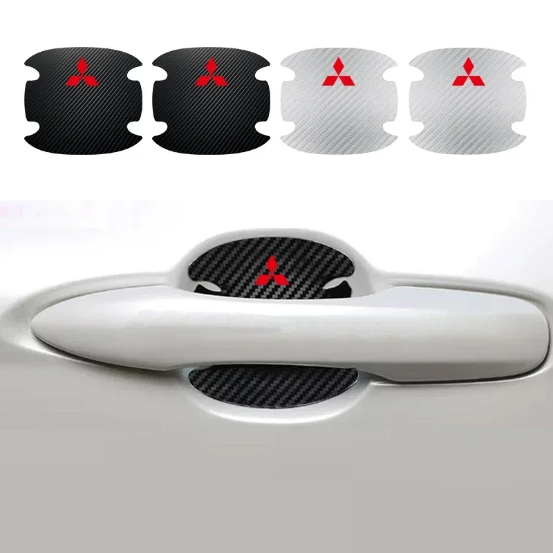 4Pcs Car Door Bowl Scratch Protective Sticker for MITSUBISHI Ralliart Lancer Competition Outlander ASX EX LANCER Accessories