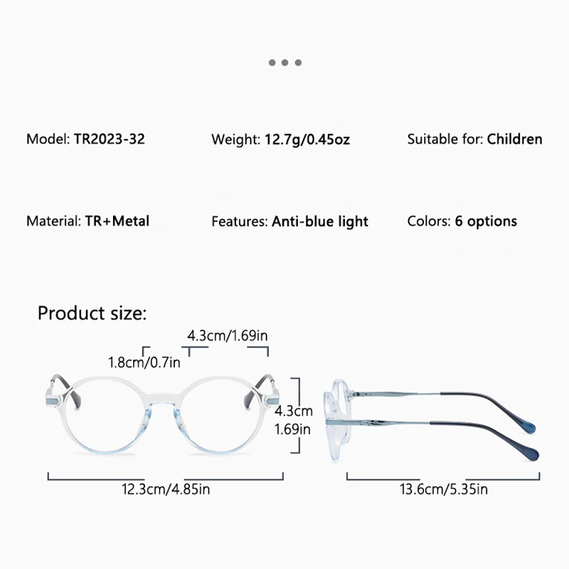 نظارات Vabbon الضوئية للشباب عالية الجودة، يمكن تجهيز قصر النظر المضاد للضوء الأزرق للأطفال مع نظارات طبية خفيفة للغاية، نظارات فوتوكروميك 2023-32