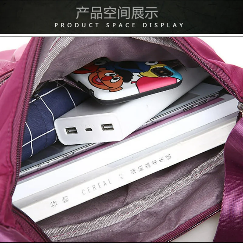 2023 New Waterproof Oxford Cloth Women Bag Casual Crossbody Backpack Multi-layer Nylon Shoulder Crossbody Bag Canvas Business