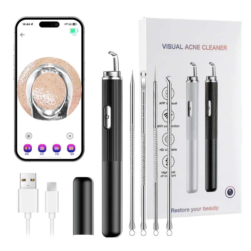 

Visual Blackhead Remover HD Camera Facial Deep Clean Machine Acne and Pore Remover Face Extractor Electric Blackhead Cleaner