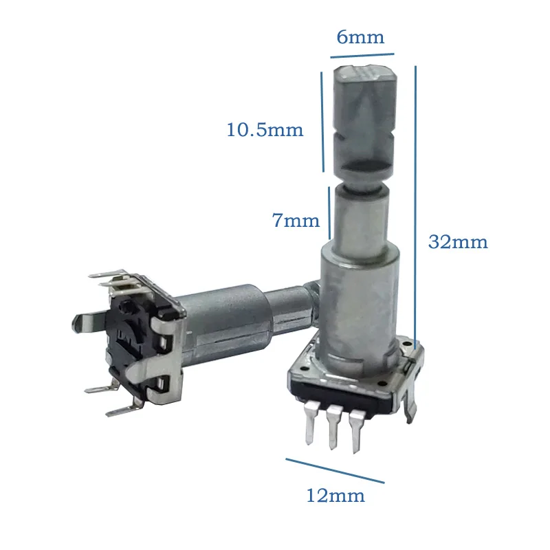 

Japan EC11 Rotary Encoder with switch 30 Positioning Number 15 Pulse Number Half Shaft 32MM Digital Rotary Potentiometer 5 Feet