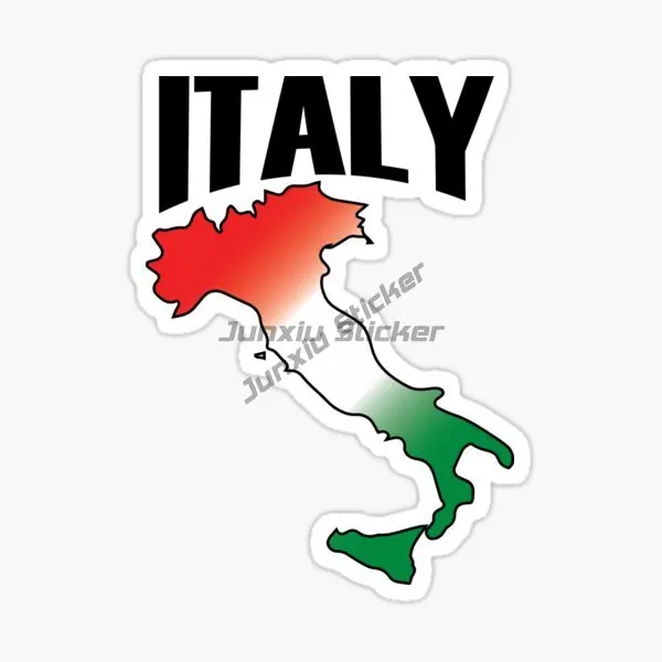 Italia Flag Map Emblem Creative PVC Waterproof Stickers Accessories for Decorate Car Van Wall Helmet Camper Motorcycle Off-road