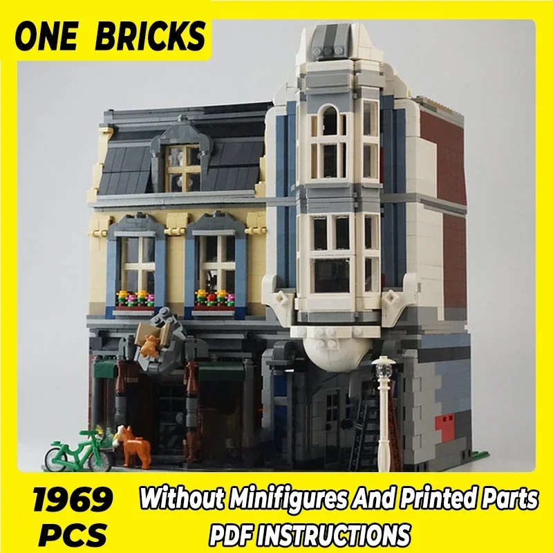 

Moc Building Blocks Street View Model Street Pet Shop Technical Bricks DIY Assembly Construction Toys For Childr Holiday Gifts