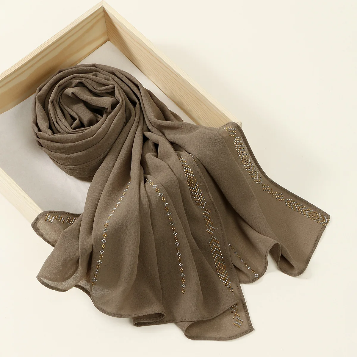 

Жемчужный шифоновый шарф, вуаль-хиджаб, женский длинный платок с бриллиантами, повязка на голову, шаль, тюрбан, банданы, повязка на голову, Bufanda, платок, тюрбан